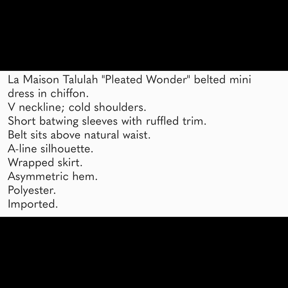 NWOT❤️ La Maison Talulah XS - Picture 9 of 9